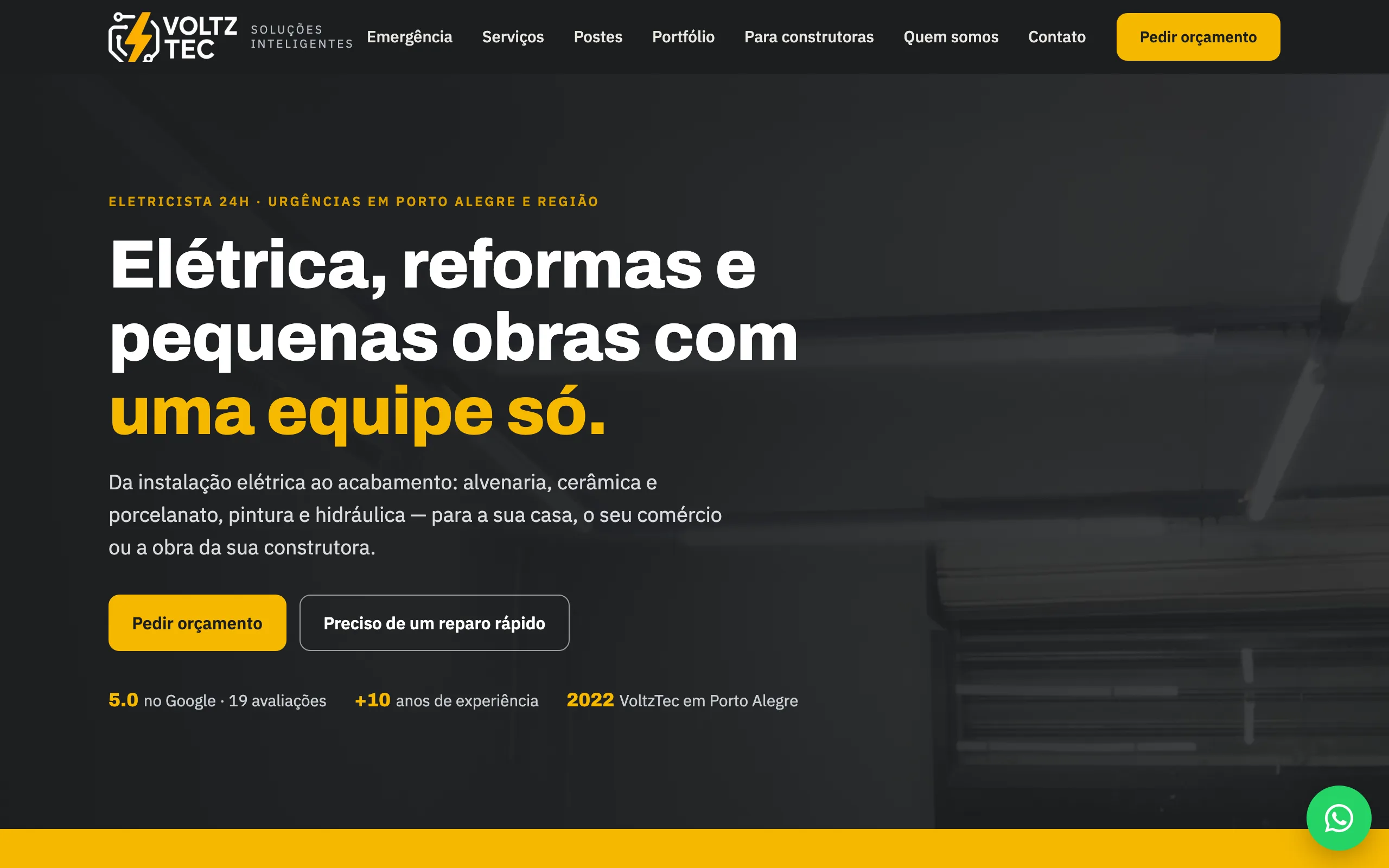 Site da VoltzTec no computador